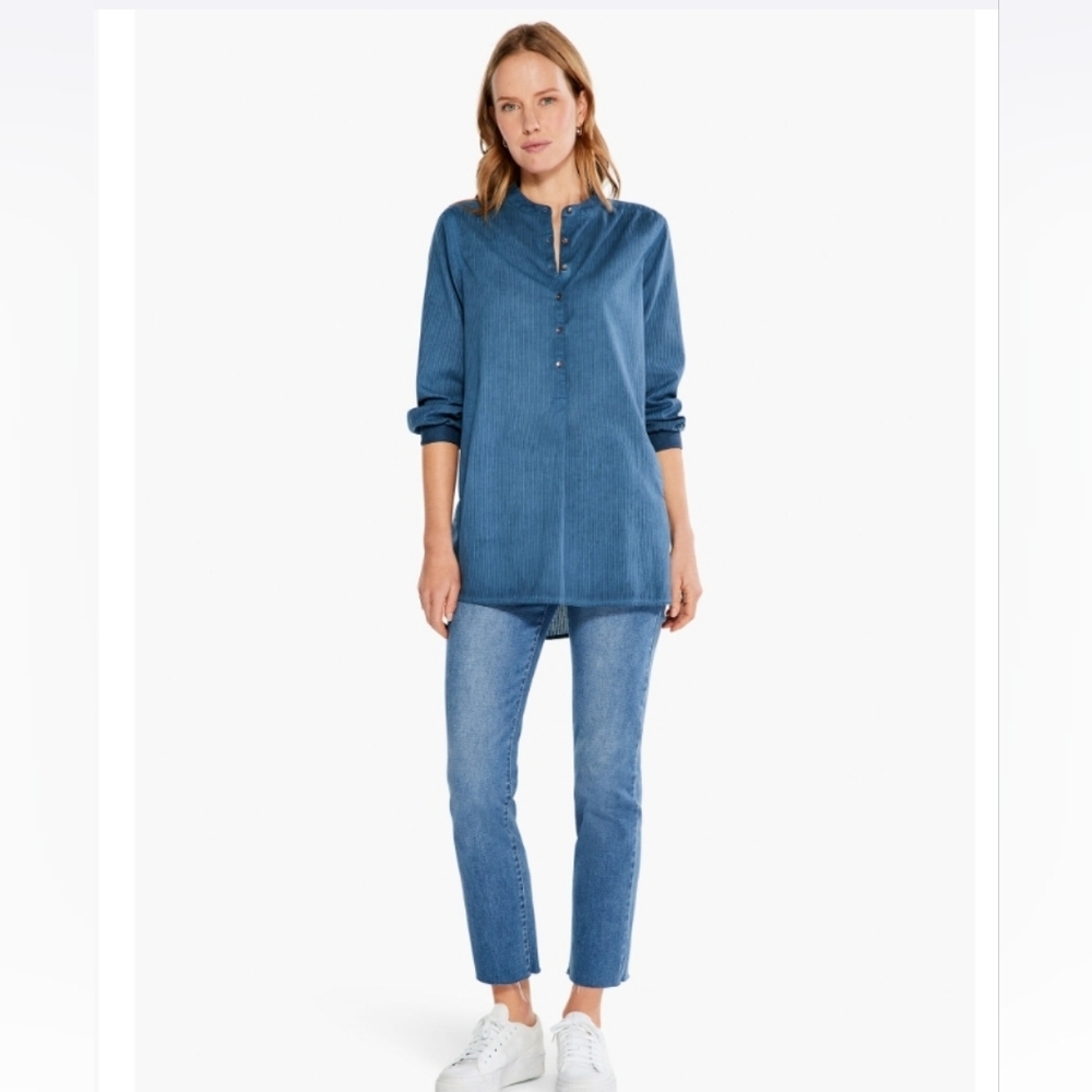 Nic +Zoe The Garden Shirt Size  PS Mindfully Made Cotton Long Sleeve Pockets